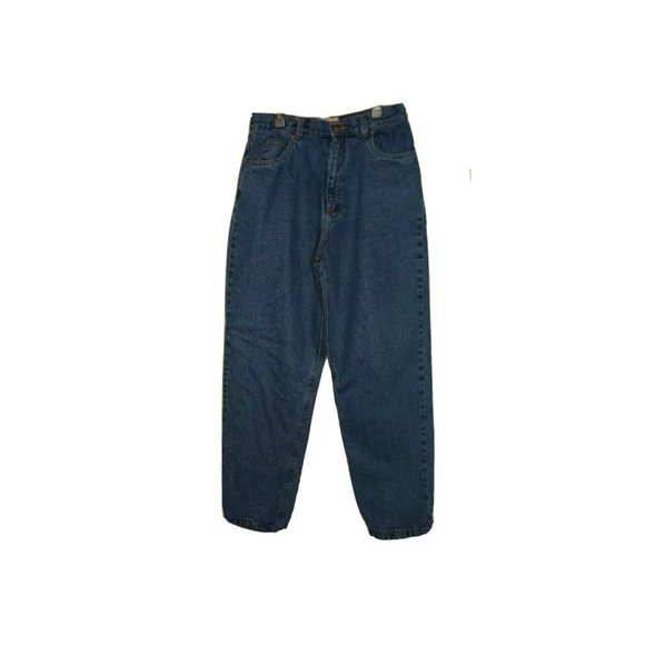 Burrry Lane (Sz 10-30"L) Flannel Insulated Straight Denim Blue High Rise Jeans - Picture 2 of 3